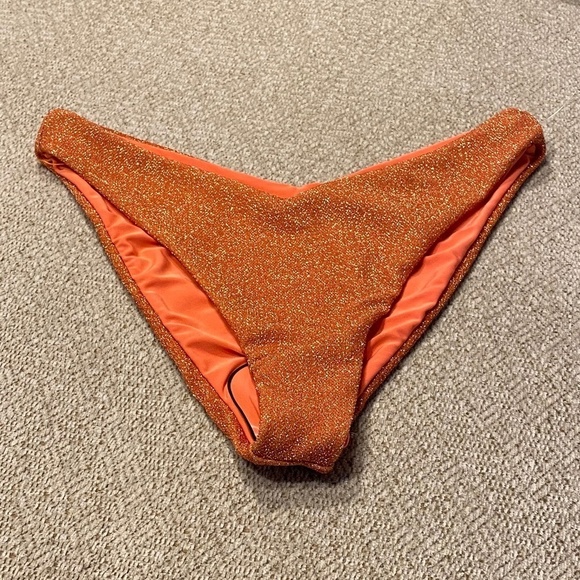 New! Beach Riot Vanessa bikini bottom chili sparkle 14393 - Picture 6 of 11